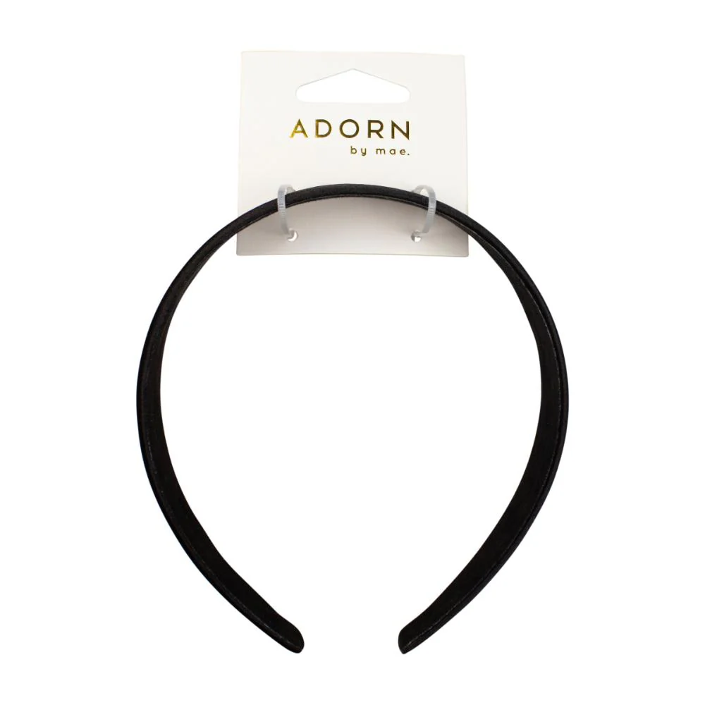 Adorn by Mae Headband Matte Satin Black 3.5cm - Image 2