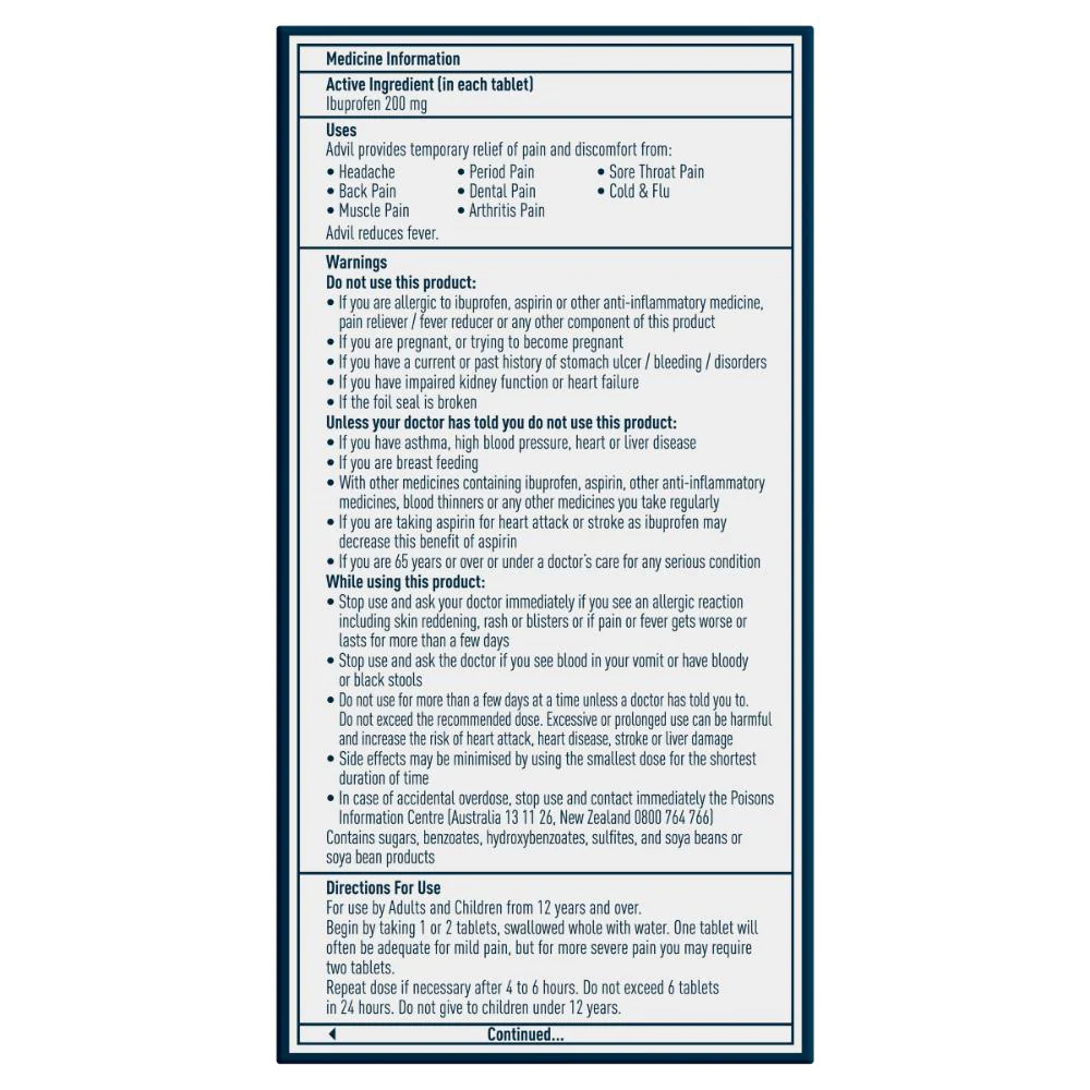 Advil Tablet 96s - Image 3