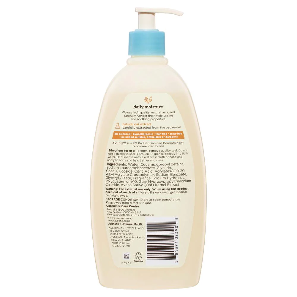 Aveeno Sensitive Baby Wash and Shampoo 532ml - Image 3