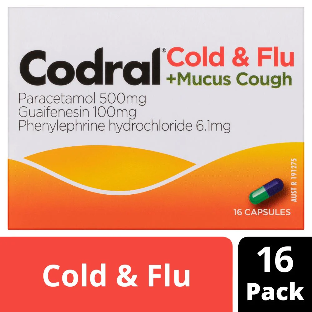 Codral Cold & Flu + Mucus Cough Capsules 16s - Image 3