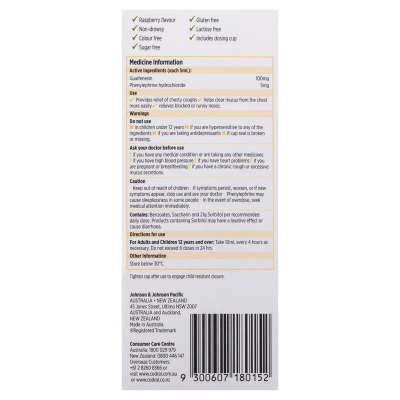 Codral Mucus Cough & Cold Liquid 200ml - Image 3