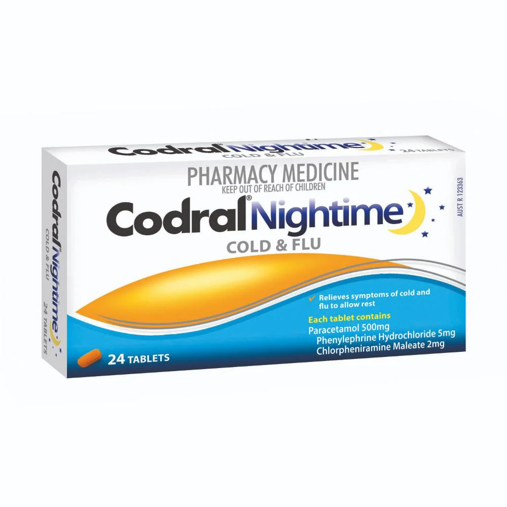 Codral Nightime Cold & Flu Tablets 24s