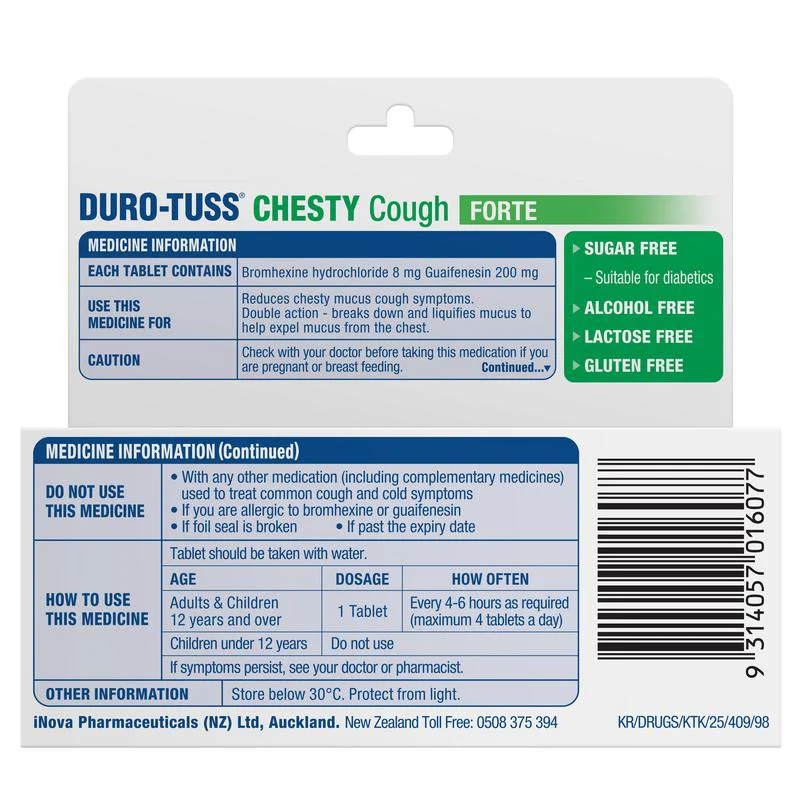 Duro-Tuss Chesty Cough Tablets Forte 24s - Image 5