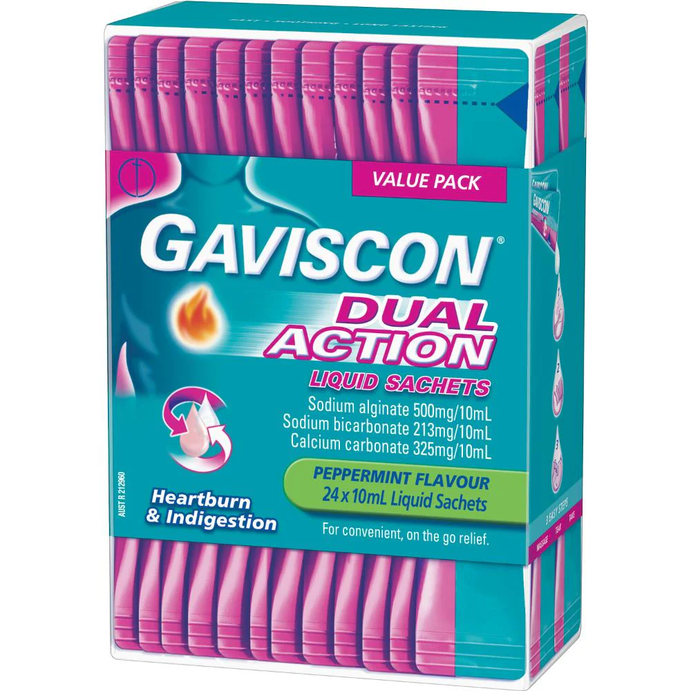 Gaviscon Dual Action Liquid Peppermint Sachet 10ml 24s - Image 10