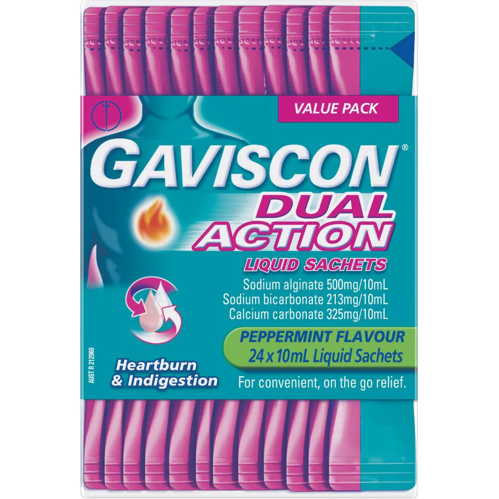 Gaviscon Dual Action Liquid Peppermint Sachet 10ml 24s - Image 11