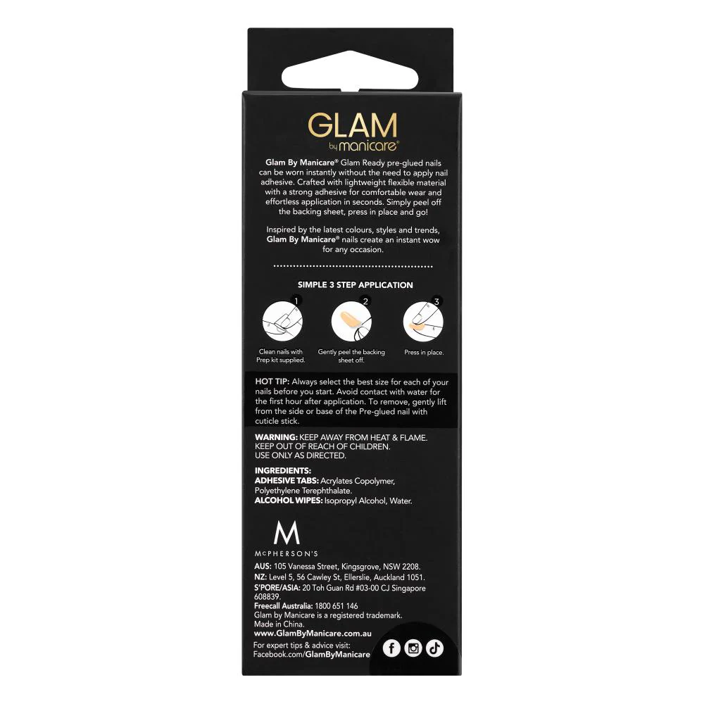 Glam by Manicare Glam Ready Pre-Glued Nails Off the Runway 30pcs - Image 11
