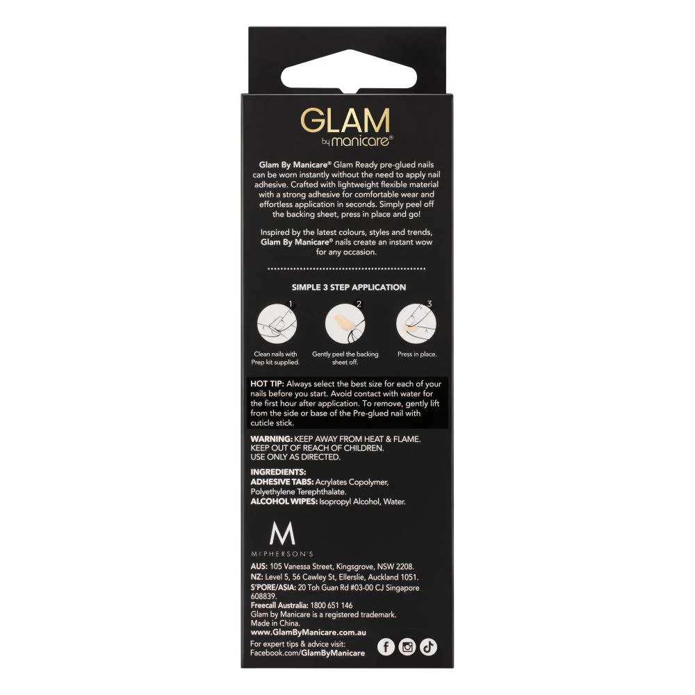 Glam by Manicare Glam Ready Pre-Glued Nails Off the Runway 30pcs - Image 7