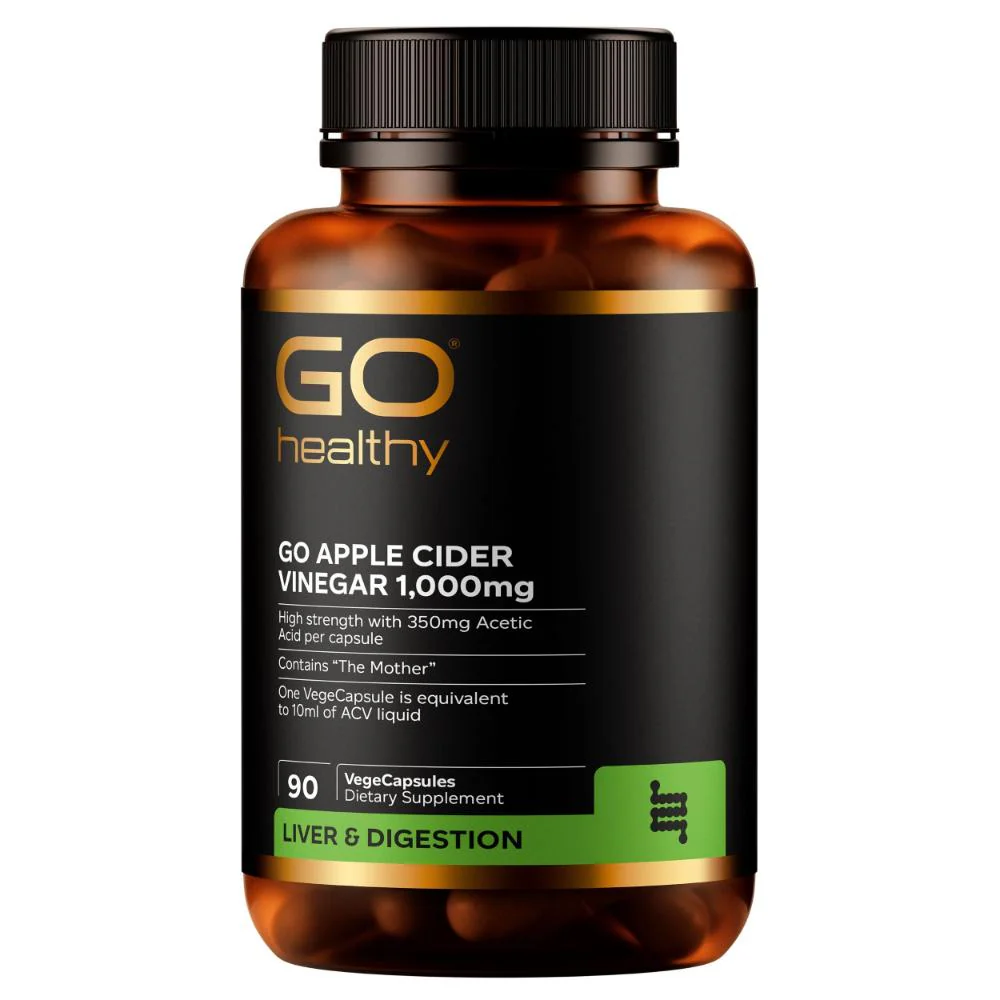 GO Healthy GO Apple Cider Vinegar 1,000mg VegeCapsules 90s - Image 4