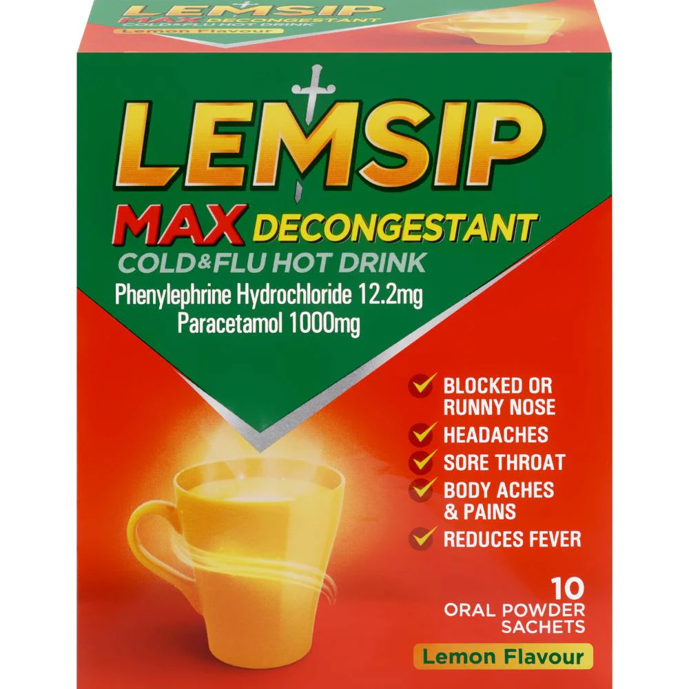 Lemsip Max Cold & Flu with Decongestant Lemon Hot Drink 10s - Image 7