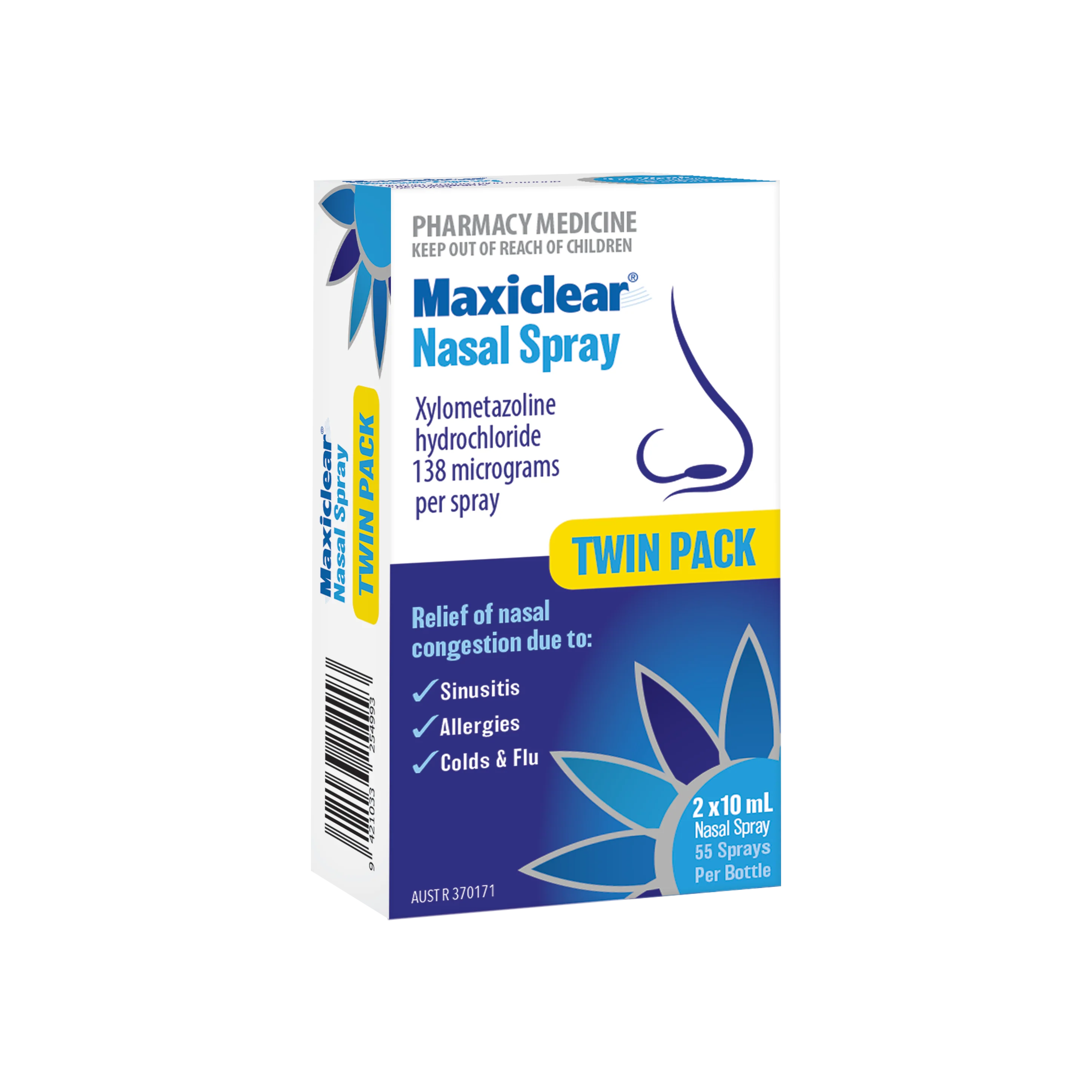 Maxiclear Xylometazoline Nasal Spray10mL Twinpack 2pk - Image 2