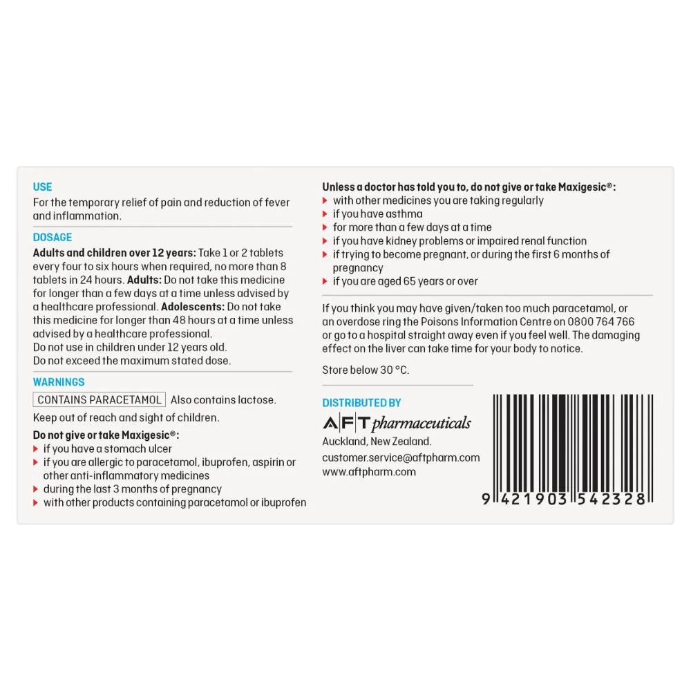 Maxigesic Pain Relief Tablets 20s - Image 13