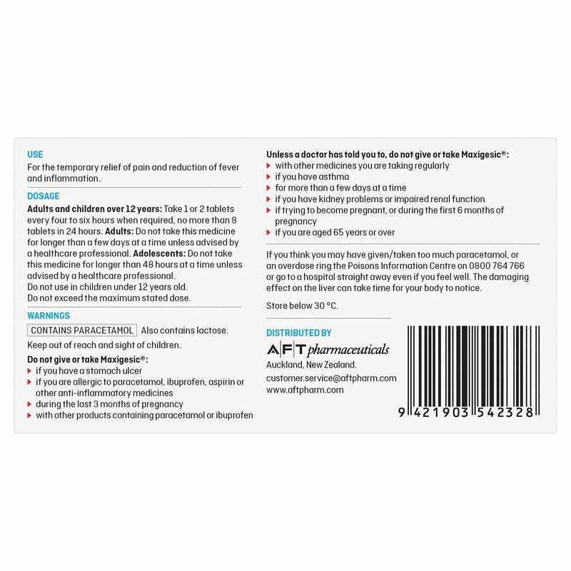 Maxigesic Pain Relief Tablets 20s - Image 5