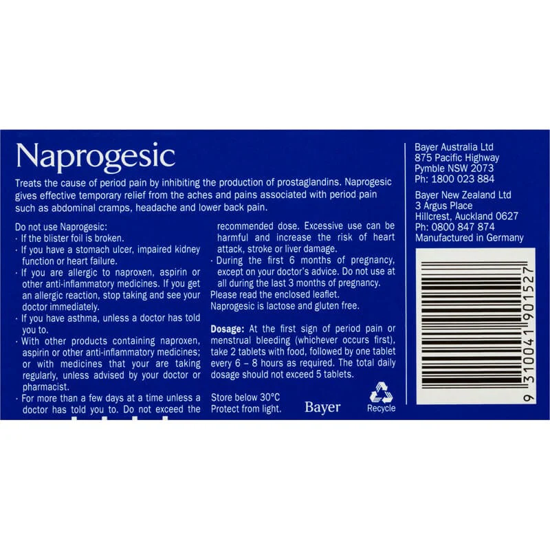 Naprogesic 275mg 24s (PHARMACIST ONLY MEDICINE) - Image 3