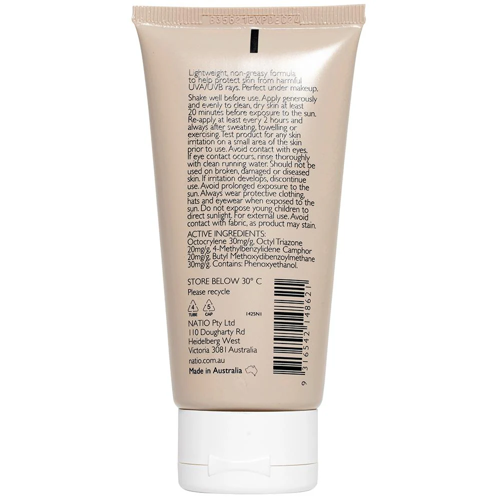 Natio Ageless Daily Moisturiser UV Protection SPF 50+ 75g - Image 3