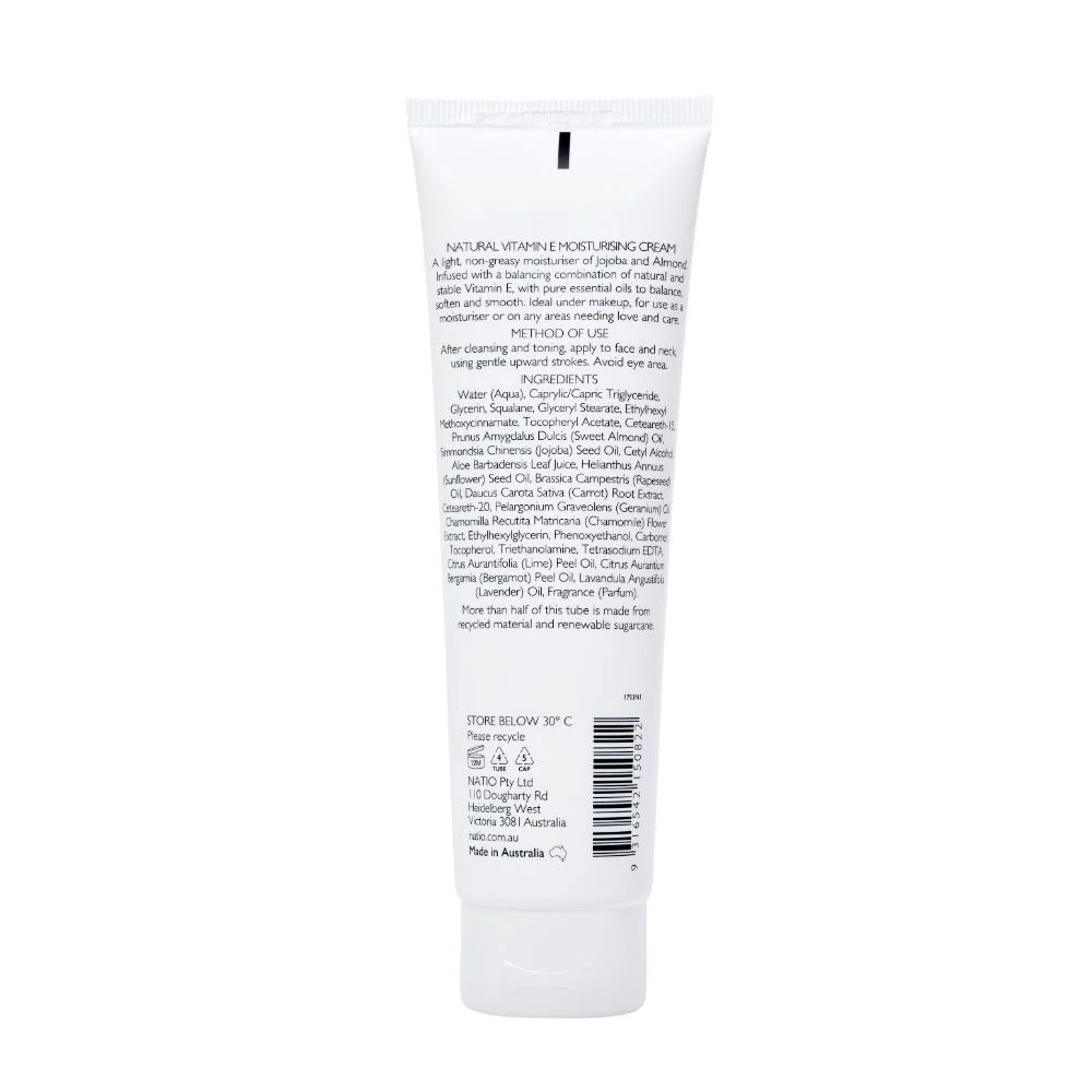 Natio Natural Vitamin E Moisturising Cream '23 100ml - Image 2