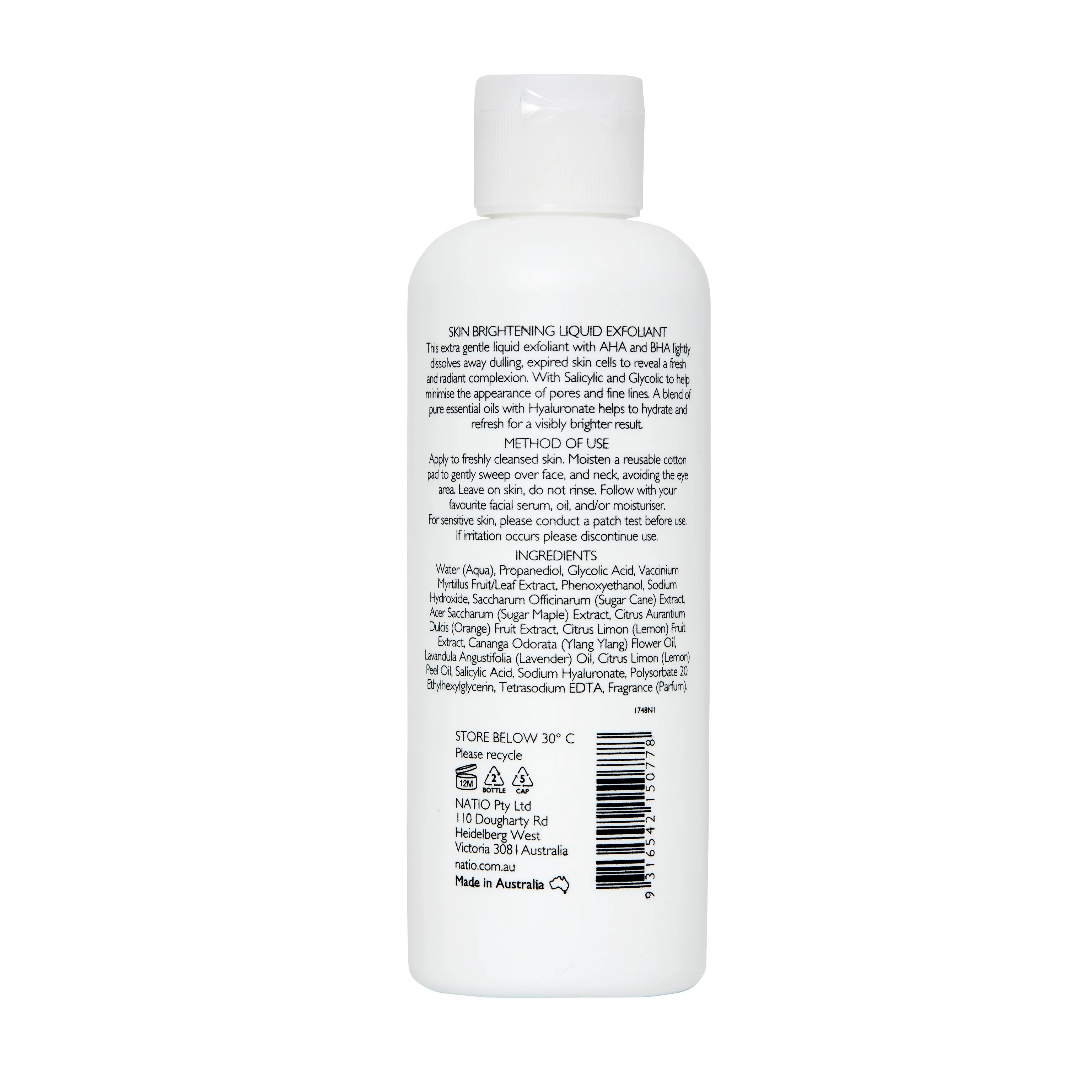 Natio Skin Brightening Liquid Exfoliant 200ml - Image 2
