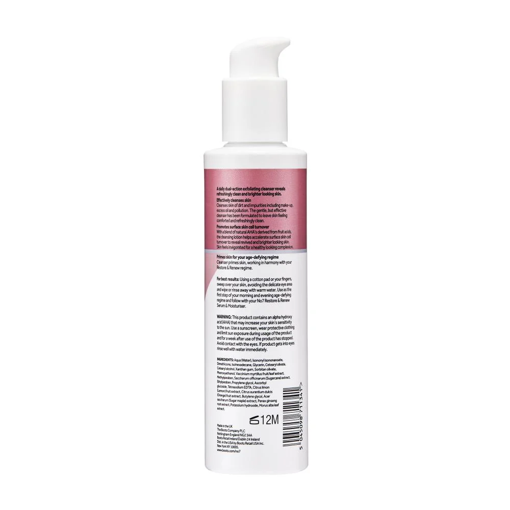 No7 Restore & Renew Cleansing Lotion 200ml - Image 5