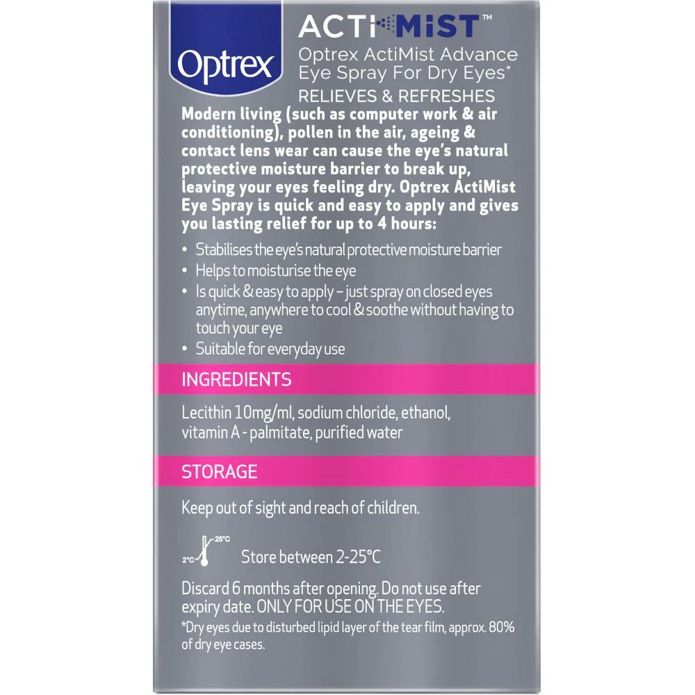 Optrex Advance ActiMist Preservative Free Eye Spray 10ml - Image 4