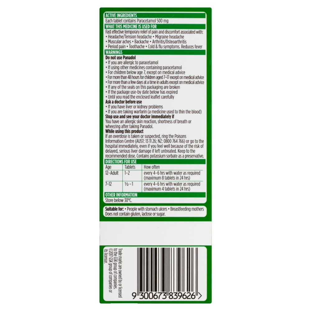 Panadol 500mg Tabs 100s - Image 5