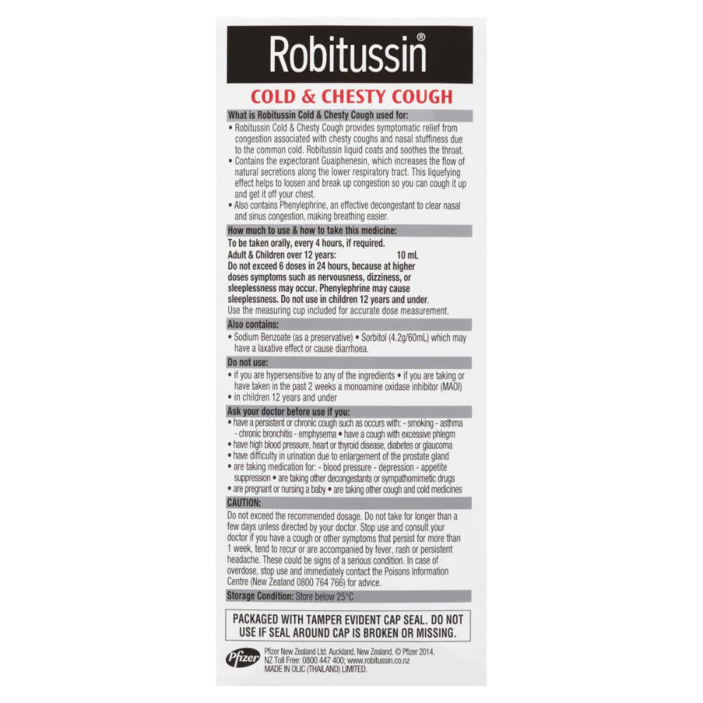 Robitussin Cold & Chesty Cough 200ml - Image 4