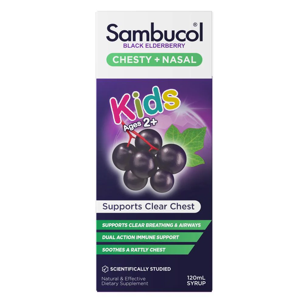 Sambucol Black Elderberry Kids Chesty + Nasal Soothing Syrup 120ml - Image 3