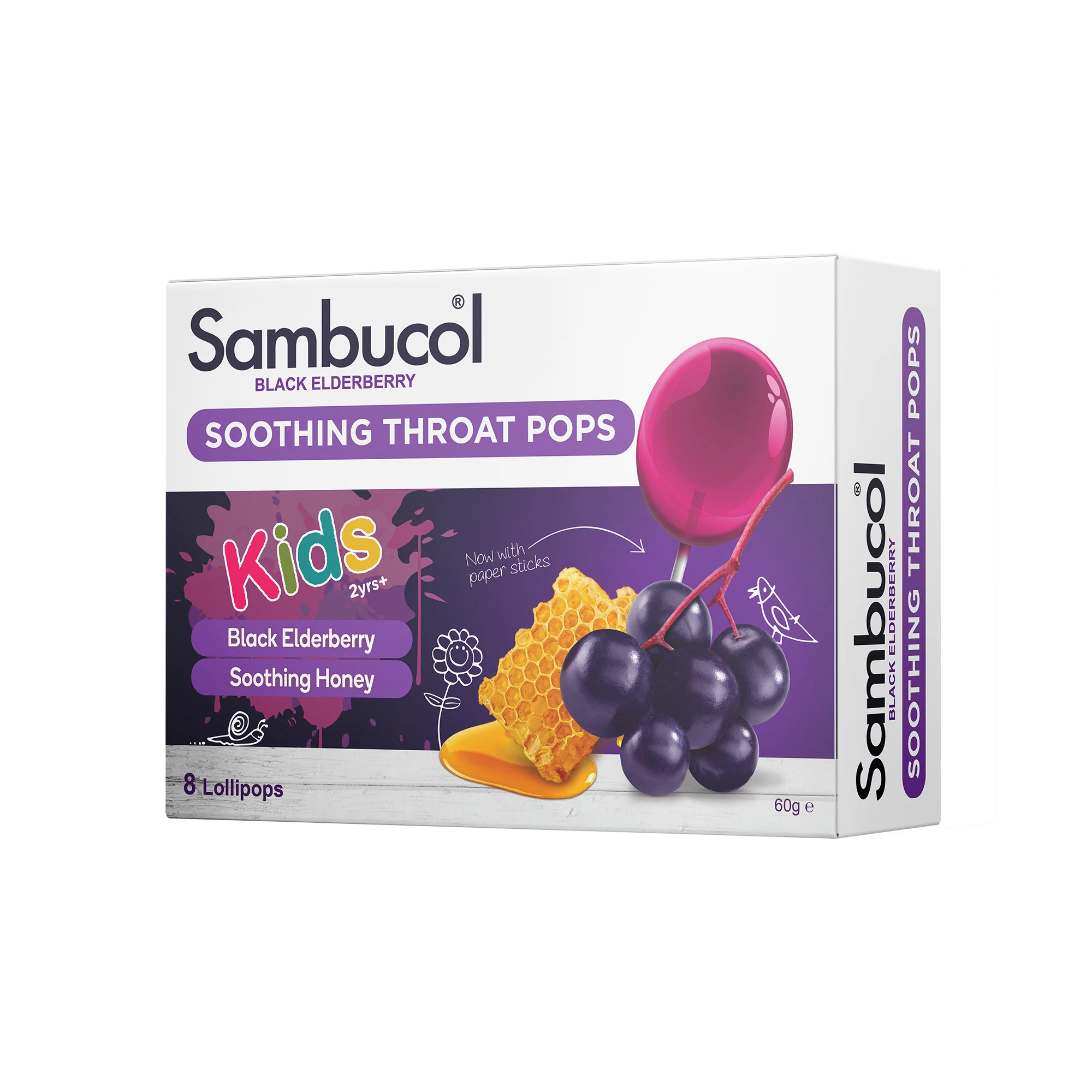 Sambucol Soothing Throat Pops 8s
