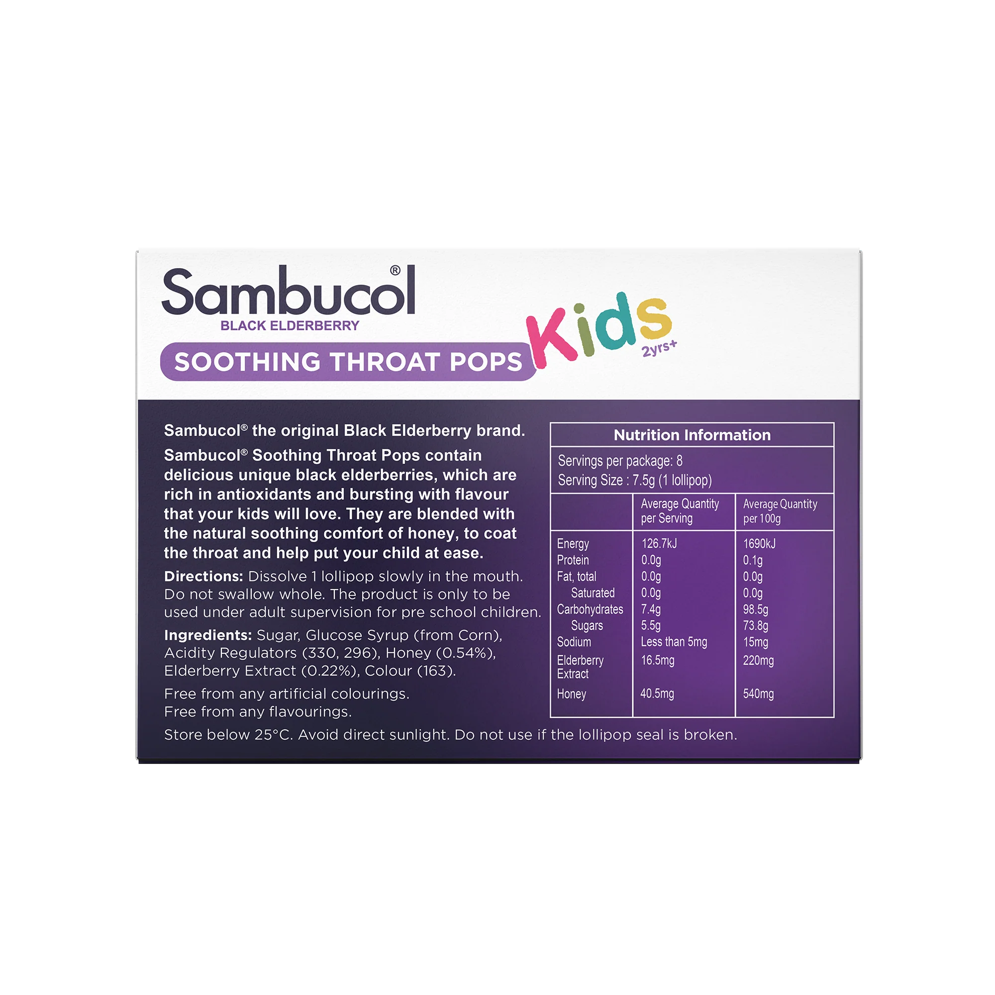 Sambucol Soothing Throat Pops 8s - Image 3