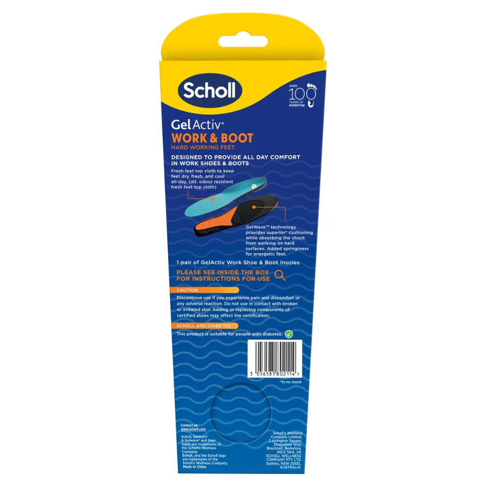 Scholl Gel Activ Insole Work & Boot Large 1pr - Image 4