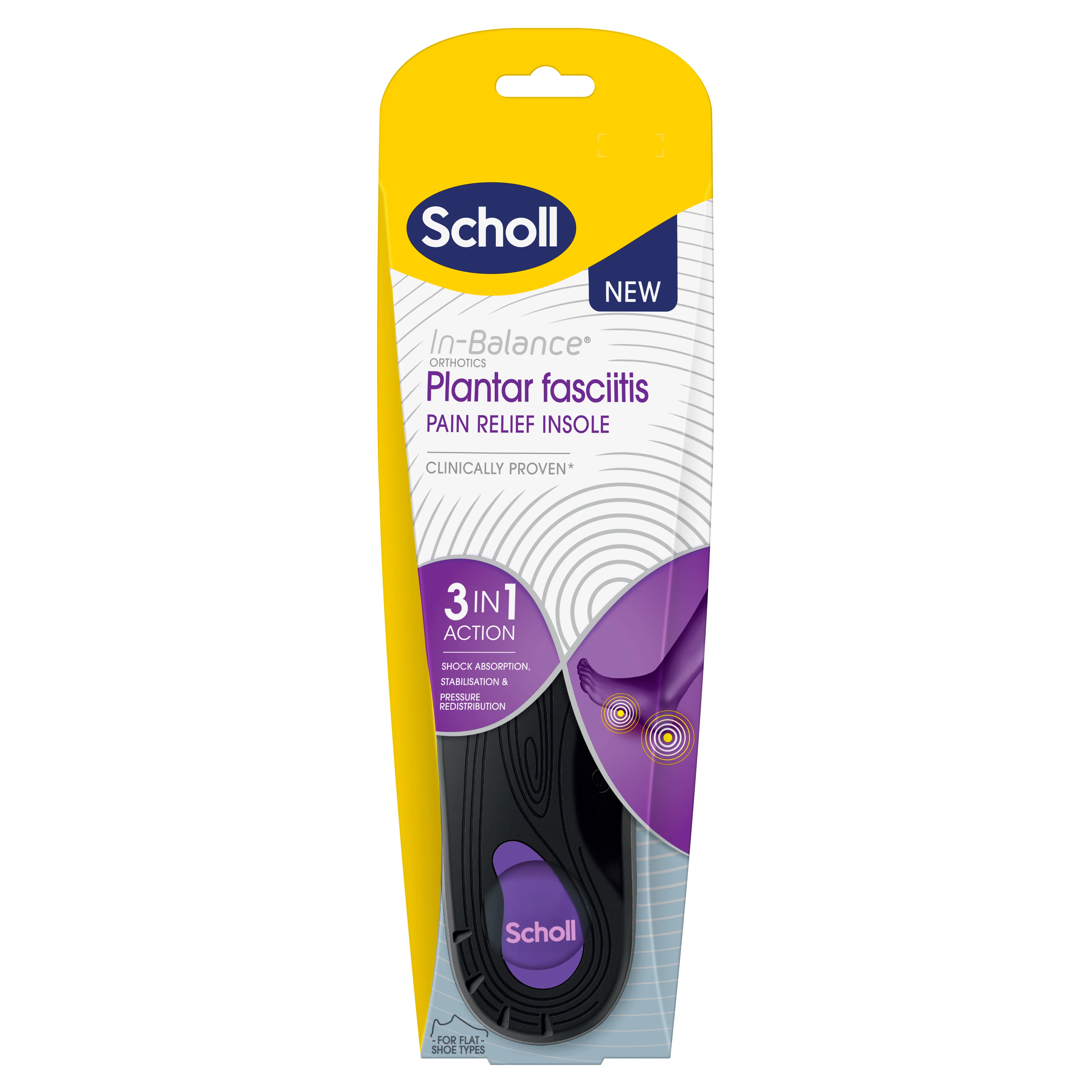 Scholl In-Balance Pain Relief Plantar Fasciitis Orthotics Large 1ea