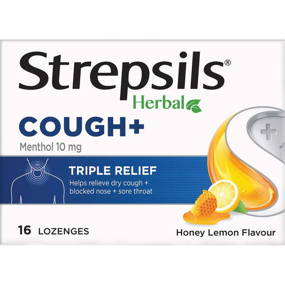 Strepsils Lozenges Herbal Cough Honey Lemon 16s - Image 2