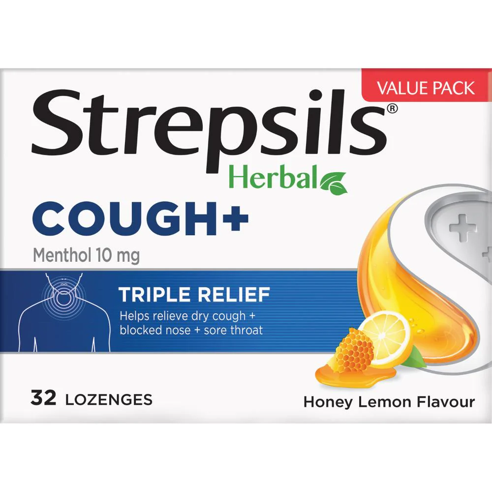 Strepsils Lozenges Herbal Cough Honey Lemon 32s - Image 2