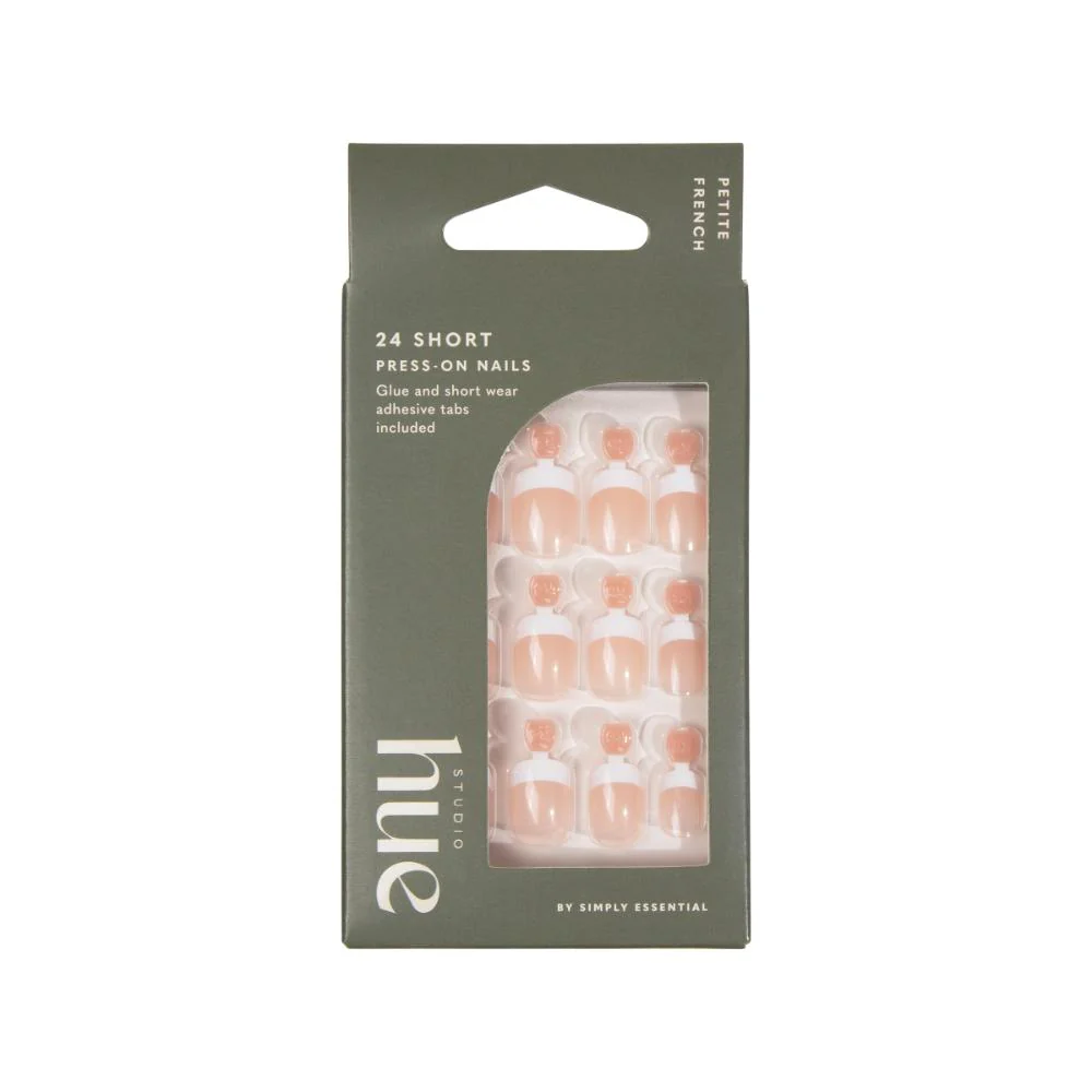 Studio Hue by Simply Essential Press-on Nails  Short Squoval Petite French 24s