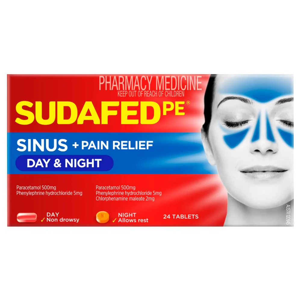 Sudafed PE Sinus + Pain Relief Day & Night Tablets 24pk - Image 5