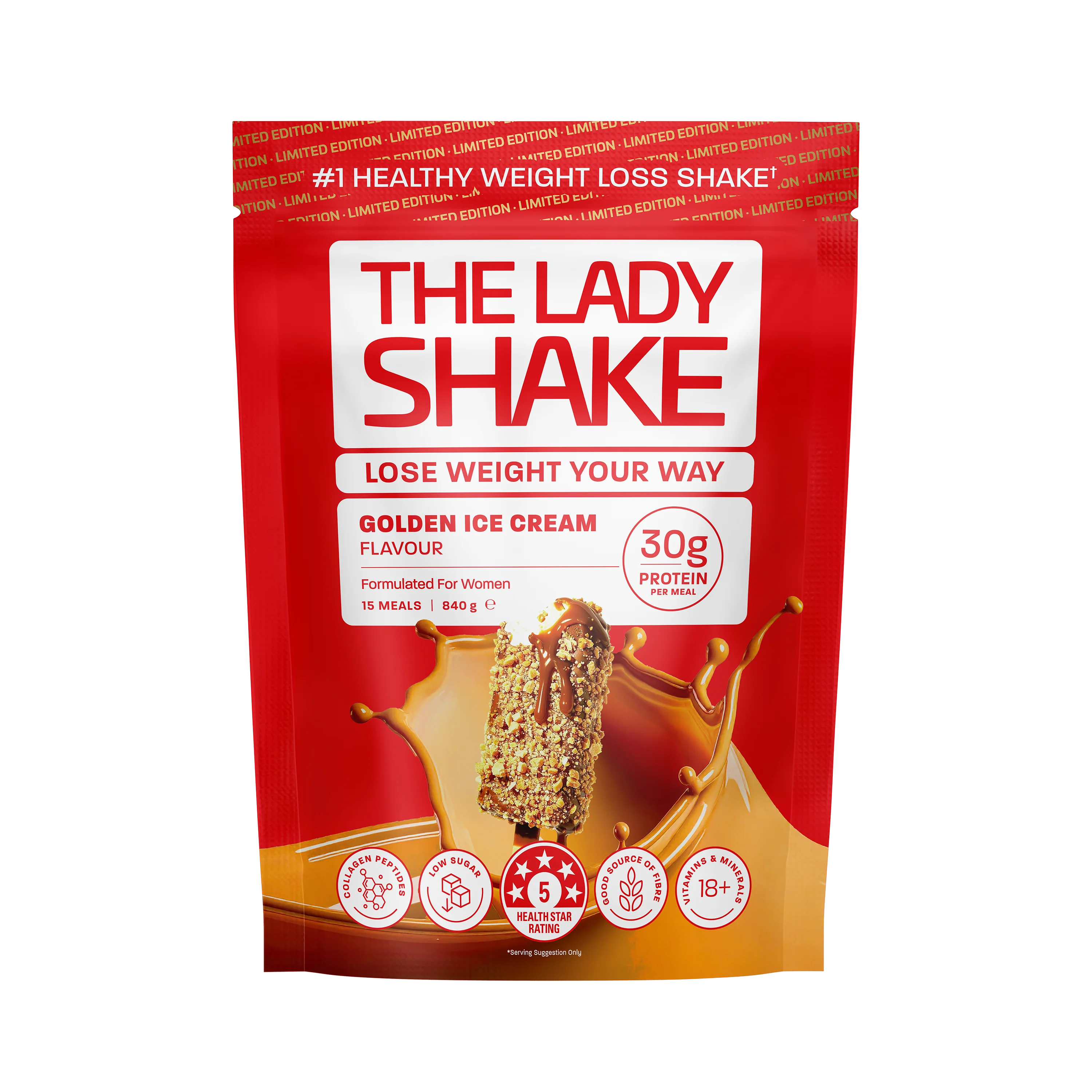 The Lady Shake Golden Ice Cream 840g - Image 2