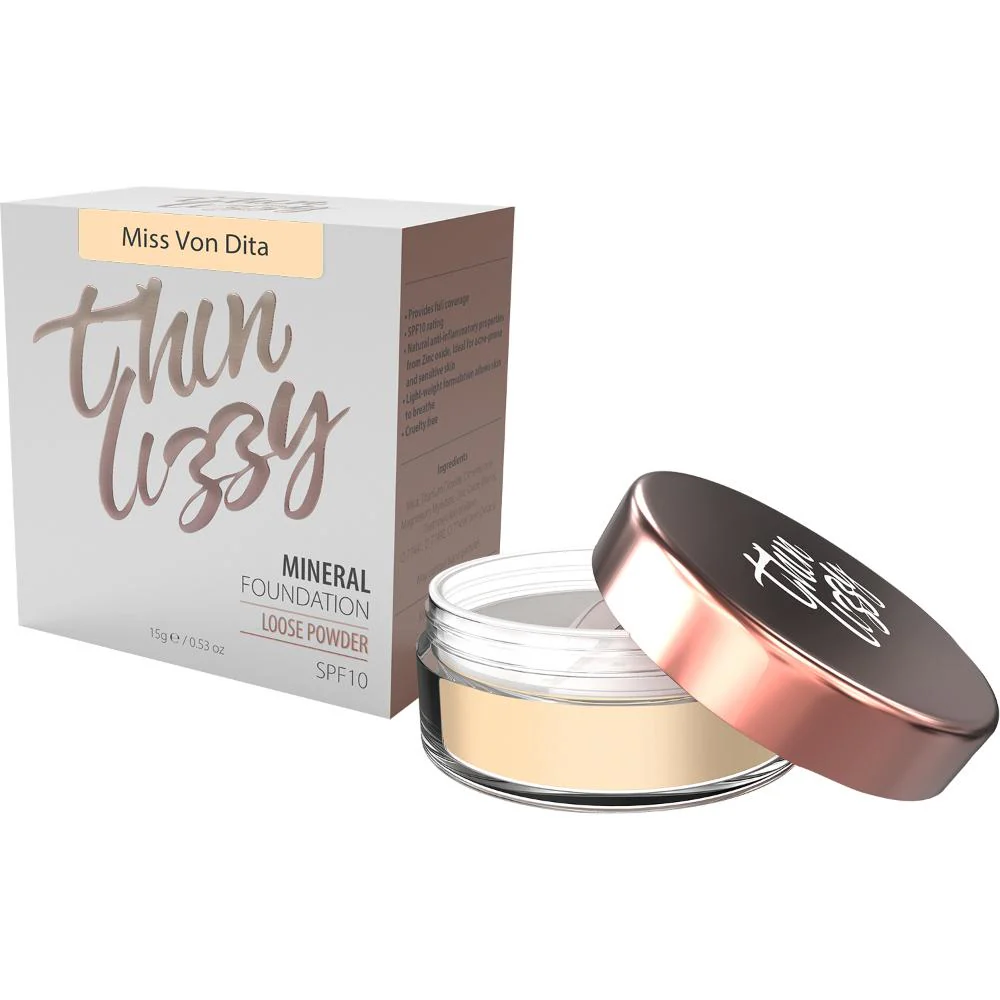 Thin Lizzy Loose Mineral Foundation Miss Von Dita 15g - Image 2