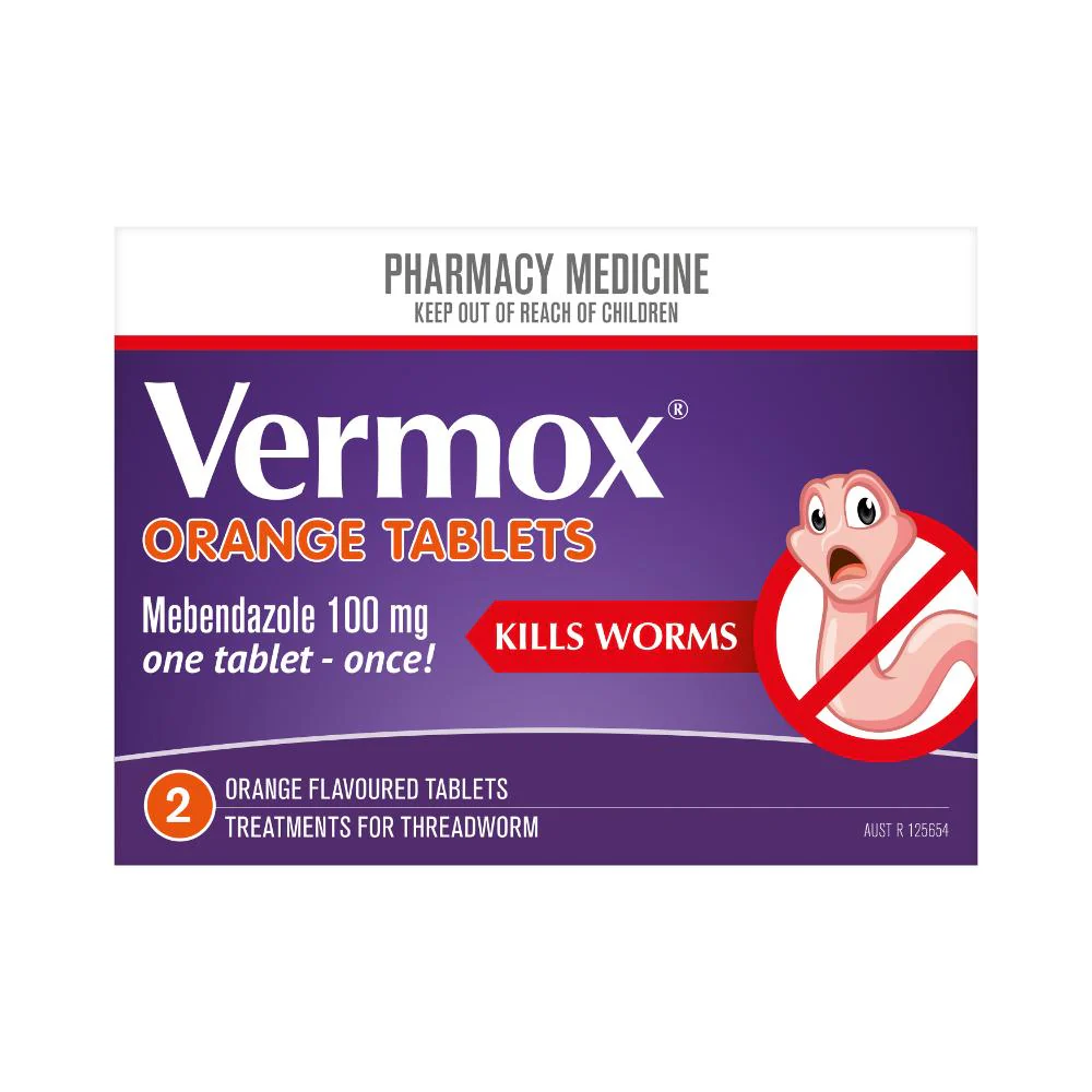 Vermox Orange Tablets 2s - Image 2